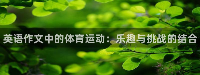 三亿体育网页版：英语作文中的体育运动：乐趣与挑战的结合